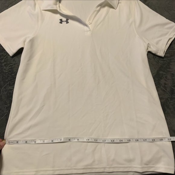 HEAT GEAR | Unisex | White Collared Polo Shirt | M | Moisture Wicking - Picture 6 of 10